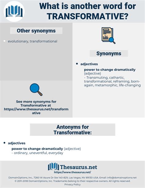 transformative synonyms|10 Synonyms & Antonyms for TRANSFORMATIVE